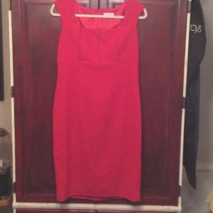 Calvin Klein Size 8 Red Sleeveless Dress